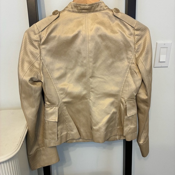 Banana Republic cotton/silk blend Gold Women's Jacket. Gorgeous! Size 2P - Picture 8 of 16